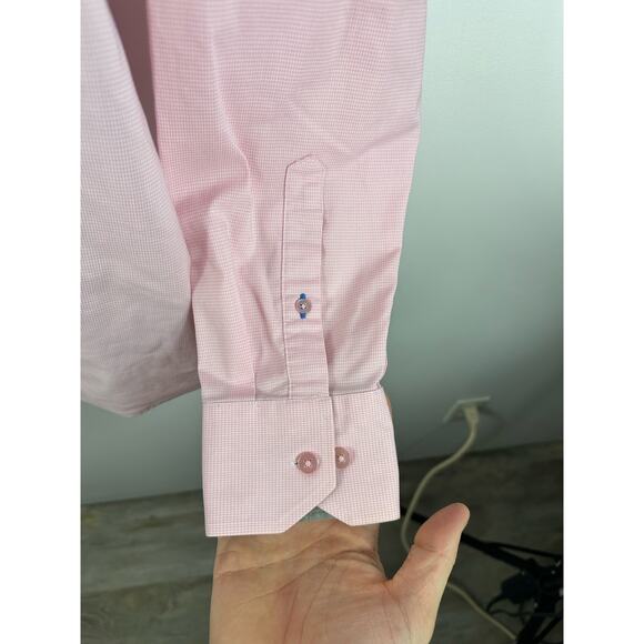 Twillory Pink Performance Fabric Long Sleeve Button Up Size 16.5 - Picture 12 of 12